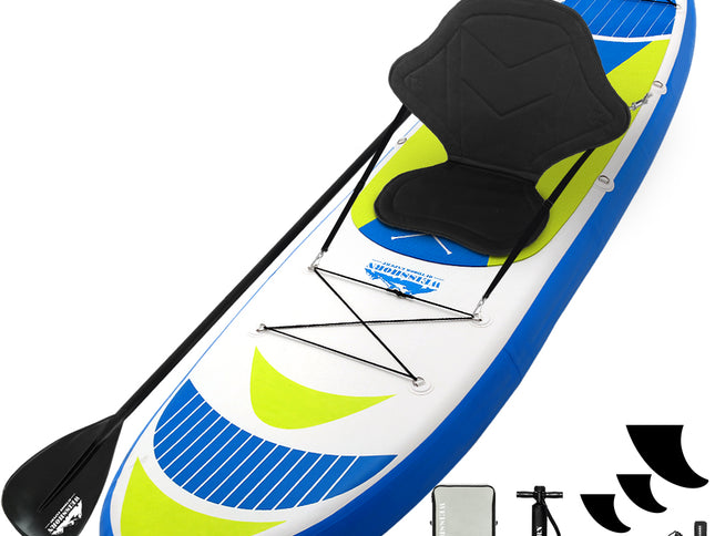 Weisshorn Stand Up Paddle Board 11ft Inflatable SUP Surfboard Paddleboard Kayak Surf Yellow