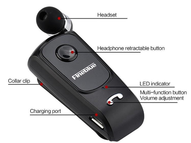 Retractable Bluetooth Headset With Caller Vibration Reminder-1915197817224302594