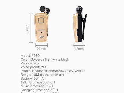 Retractable Bluetooth Headset With Caller Reminder And Anti-Theft Feature-1915198279986057224