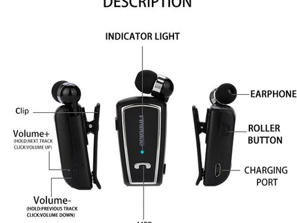 Wireless Bluetooth In-Ear Headset - Gold-1915197690053005315