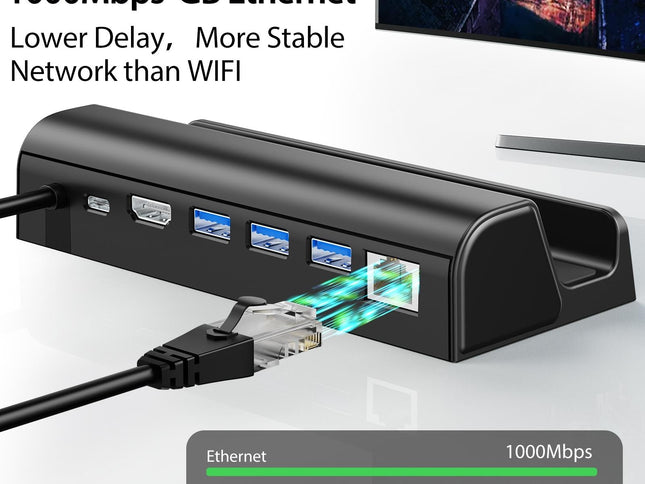 Steam Deck Expansion Dock With Hdmi And Gigabit Network Port-1922443429510516738