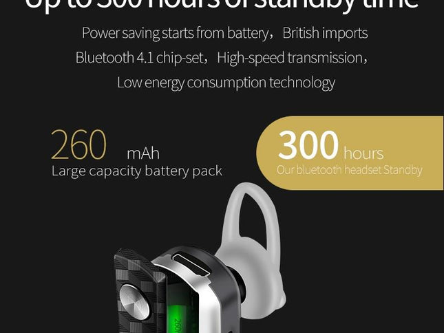 Wireless Bluetooth Earbud For Hands-Free Calls And Music - Large Battery - Black-1915198365126234114