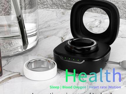 Smart Ring With Heart Rate Blood Oxygen Sleep & Sports Modes - Black Size 22-1915196967328288772
