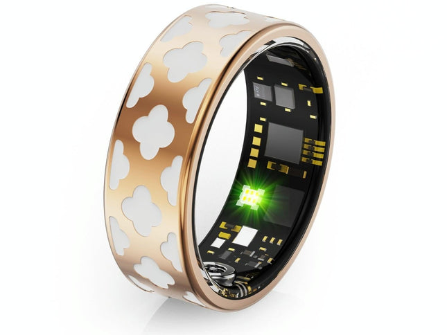 Smart Ring With Heart Rate Blood Oxygen Sleep Monitoring - Rose Gold Size 7-1915196889662361602