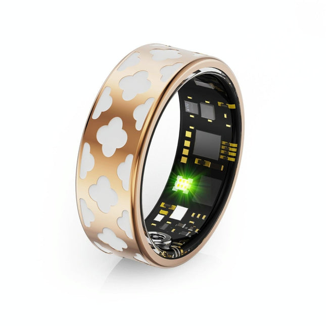 Smart Ring With Heart Rate Blood Oxygen Sleep Monitoring - Rose Gold Size 7-1964932198020812802