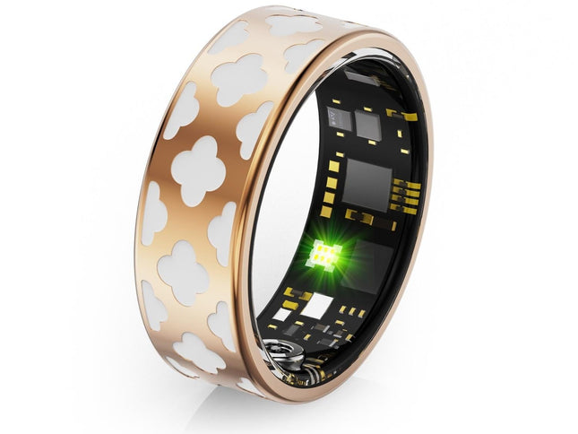 Smart Ring With Heart Rate Blood Oxygen Sleep Monitoring - Rose Gold Size 8-1915196909472059394