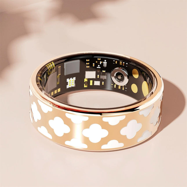 Smart Ring With Heart Rate Blood Oxygen Sleep Monitoring - Rose Gold Size 10-1964932212679905282