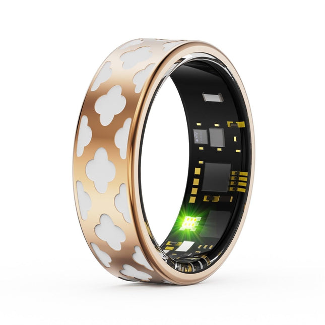 Smart Ring With Heart Rate Blood Oxygen Sleep Monitoring - Multiple Sports Modes - Rose Gold Size 11-1964932216958095360