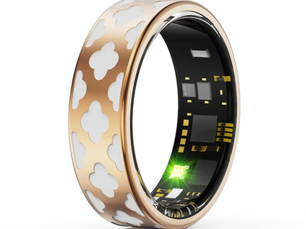 Smart Ring With Heart Rate Blood Oxygen Sleep Monitoring - Multiple Sports Modes - Rose Gold Size 12-1943465054917758976