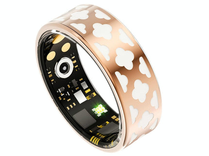 Smart Ring With Heart Rate Blood Oxygen Sleep Monitoring - Multiple Sports Modes - Rose Gold Size 12-1943465054917758977