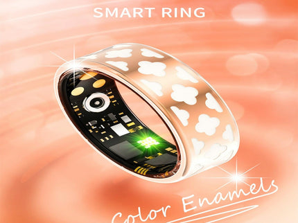 Smart Ring With Heart Rate Blood Oxygen Sleep Monitoring - Multiple Sports Modes - Rose Gold Size 12-1943465054917758981