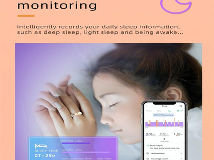 Smart Ring With Heart Rate Blood Oxygen Sleep Monitoring - Multiple Sports Modes - Rose Gold Size 12-1943465054917758984