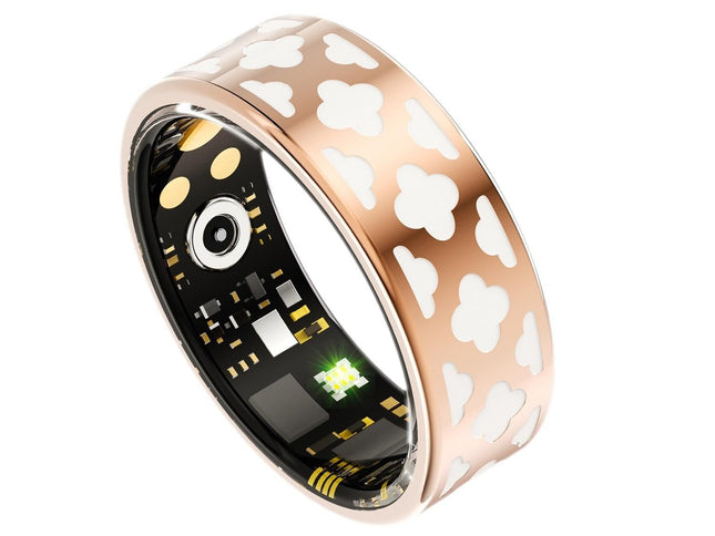 Smart Ring With Heart Rate Blood Oxygen Sleep Monitoring - Multiple Sports Modes - Rose Gold - Size 13-1915197138258759681