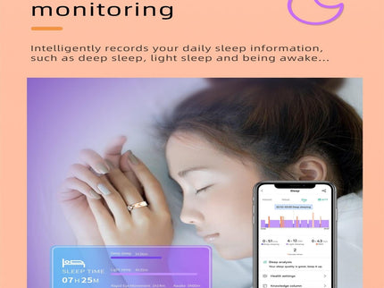 Smart Ring With Heart Rate Blood Oxygen Sleep Monitoring - Multiple Sports Modes - Rose Gold - Size 13-1915197138258759688