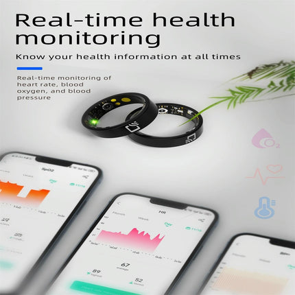 Smart Ring With Heart Rate Blood Oxygen Sleep Monitoring And Multiple Sports Modes - Black Size 7-1964932177275785219