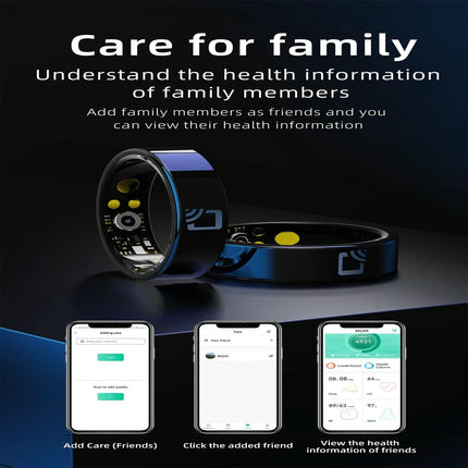Smart Ring With Heart Rate Blood Oxygen Sleep Monitoring And Multiple Sports Modes - Black Size 7-1964932177275785220