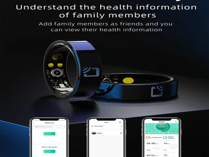 Smart Ring With Heart Rate Blood Oxygen Sleep Monitoring And Multiple Sports Modes - Black Size 8-1915196835639726084
