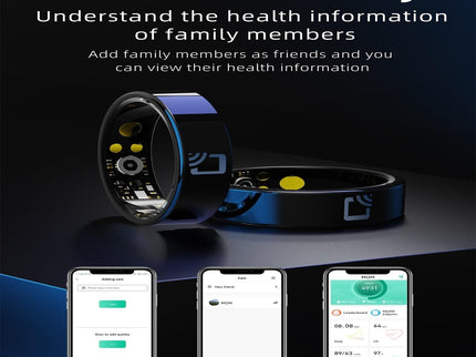 Smart Ring With Heart Rate Blood Oxygen Sleep Monitoring And Multiple Sports Modes - Black Size 9-1915196856862904324