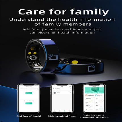 Smart Ring With Heart Rate Blood Oxygen & Sleep Monitoring - Multiple Sports Modes - Black Size 12-1964932202814902276