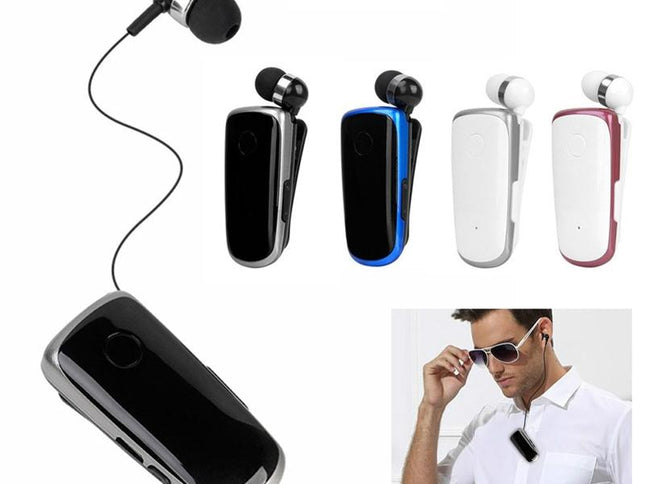 Wireless Bluetooth In-Ear Earphone With Vibrating Alert And Hands-Free Clip - Black-1915198351918370817