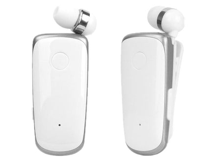 Wireless Bluetooth In-Ear Earphone With Vibrating Alert And Hands-Free Clip - White-1915197850657099783