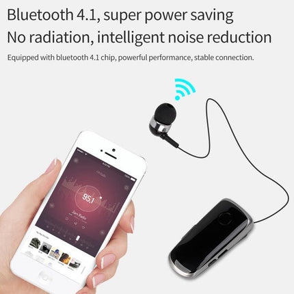 Wireless Bluetooth In-Ear Earphone With Vibrating Alert And Hands-Free Clip - Rose Red-1915197840481718276