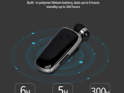 Wireless Bluetooth In-Ear Earphone With Vibrating Alert And Hands-Free Clip - Rose Red-1915197840481718277