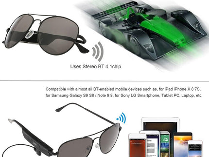 Wireless Bluetooth Sunglasses With Music Earphones And Mic-1915197402042732547