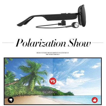 Wireless Bluetooth Sunglasses With Music Earphones And Mic-1915197528018653187