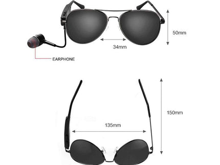 Wireless Bluetooth Sunglasses With Music Earphones And Mic-1915197528018653193