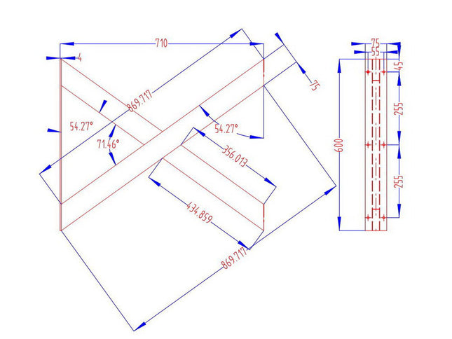 Artiss Metal Table Legs DIY X-shaped 71X60CM Set of 2
