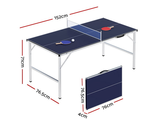 Everfit Table Tennis Ping Pong Table Portable Foldable Family Game Home Indoor