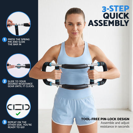 Everfit Twister Arm Exerciser 60-90lb Adjustable Chest Workout Equipment Home Gym Fitness