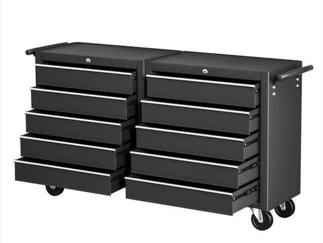 Giantz Tool Chest Trolley 10 Drawers Toolbox Storage Black