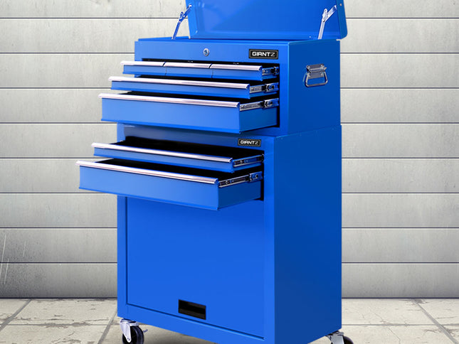 Giantz 7 Drawer Tool Box Cabinet Chest Trolley Toolbox Garage Storage Blue