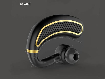 Wireless Bluetooth Earphones With Mic - 24Hrs Work Time - For Iphone / Android - Black / Gold-1915196688927166468