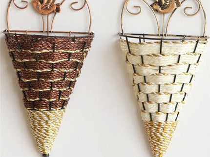 Rustic Hanging Rattan Vase For Farmhouse Decor-1915198045247639553