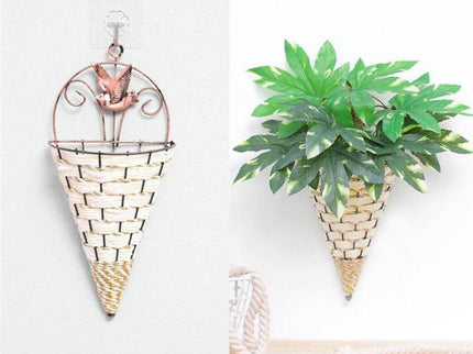 Rustic Hanging Rattan Vase For Farmhouse Decor-1915198045247639559