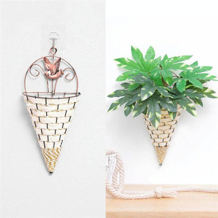 Rustic Hanging Rattan Vase For Farmhouse Decor-1915198045247639559