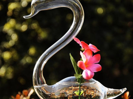 Swan Flower Vases - Home Decor Wedding Gifts Glass Crafts-1915198107033931779