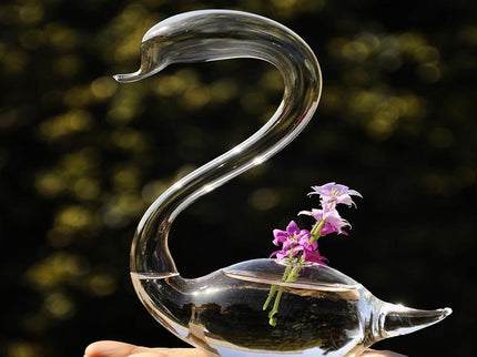 Swan Flower Vases - Home Decor Wedding Gifts Glass Crafts-1915198107033931781