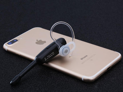 Handsfree Bluetooth Earphone With Mic For Iphone - Black / Silver-1915197144562798597