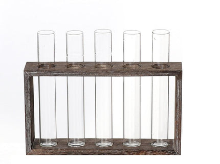 Minimalist Hydroponic Glass Vase With Wooden Frame For Coffee Shop Decor-1915198108057341955