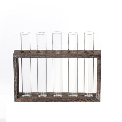 Minimalist Hydroponic Glass Vase With Wooden Frame For Coffee Shop Decor-1915198108057341955