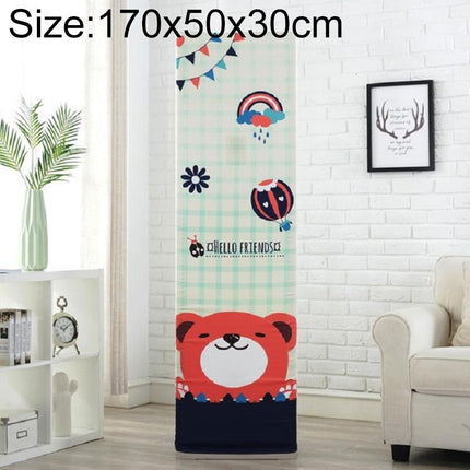 Vertical Cabinet Air Conditioning Dust Cover - All-Inclusive Fabric - Dark Grid Bear - 170X50X30Cm-1964932235597582343
