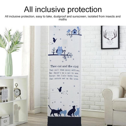 Vertical Cabinet Air Conditioning Dust Cover - All-Inclusive Fabric - Dark Grid Bear - 175X55X35Cm-1964932243919081477