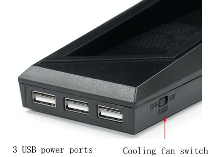 Ps4 Dual Handle Charging Base With Console Radiator - Black-1915197140938919939