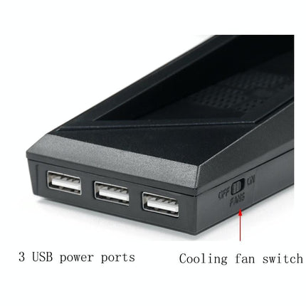 Ps4 Dual Handle Charging Base With Console Radiator - Black-1964932232233750531