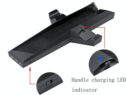 Ps4 Dual Handle Charging Base With Console Radiator - Black-1915197140938919940