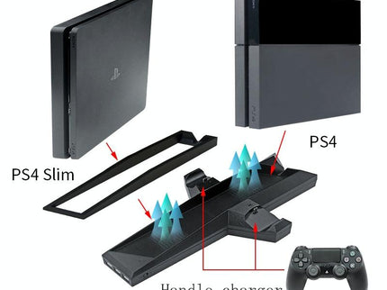Ps4 Dual Handle Charging Base With Console Radiator - Black-1915197140938919941